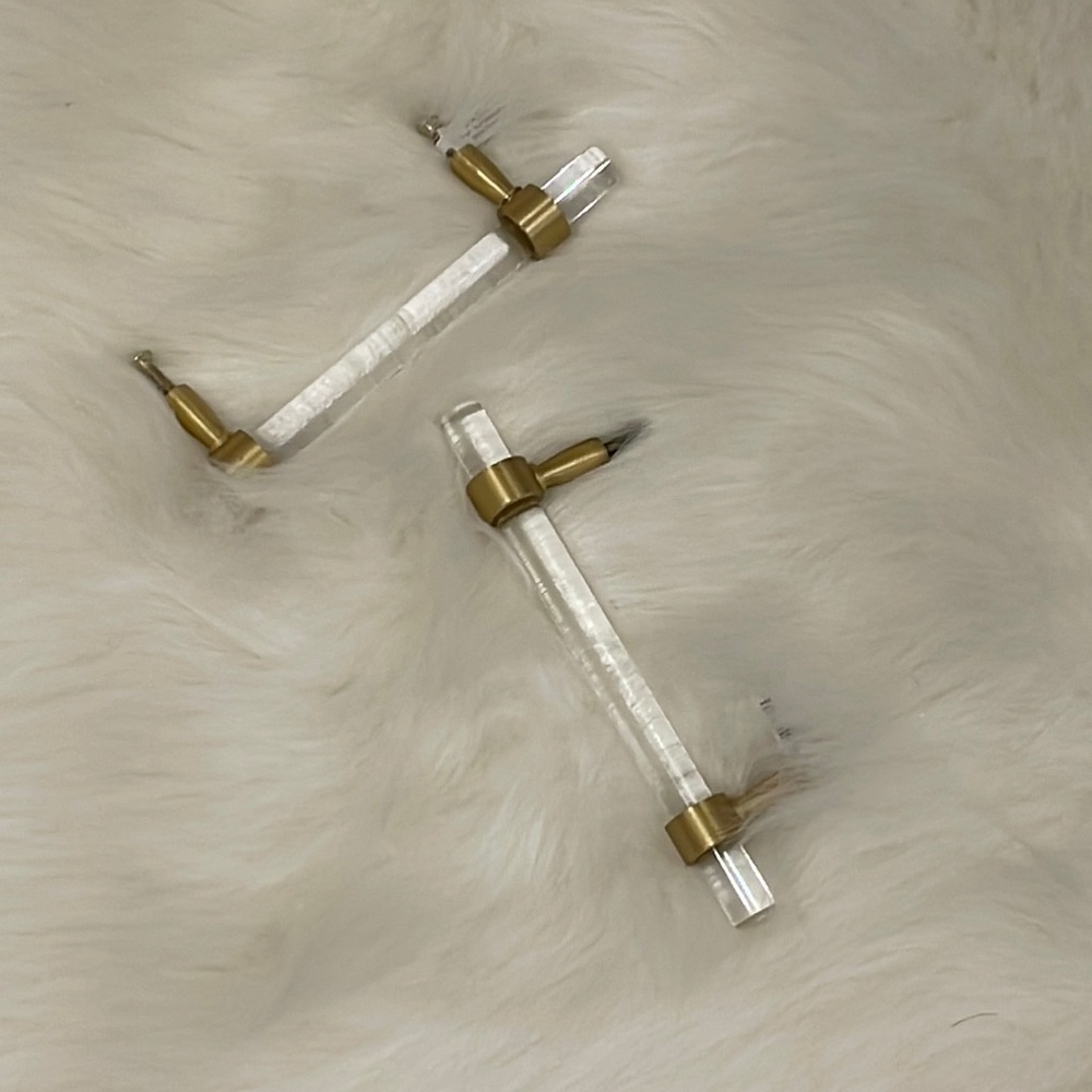 Acrylic & Brass Handle 4”